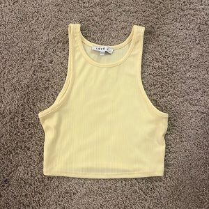 Yellow love J ribbed tank- perfect for the summer!
